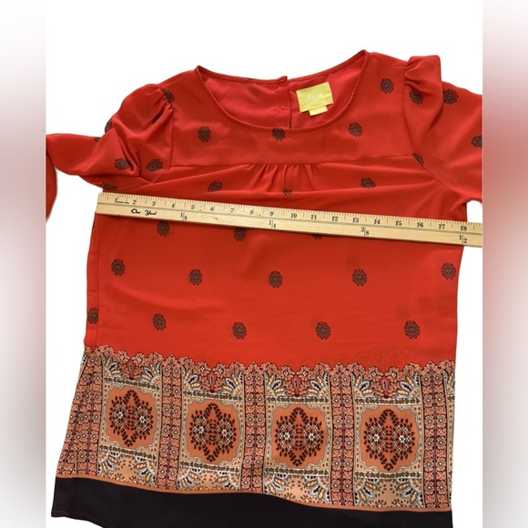 Maeve Anthropology Women's Red Patterned Top size Small - Picture 4 of 6